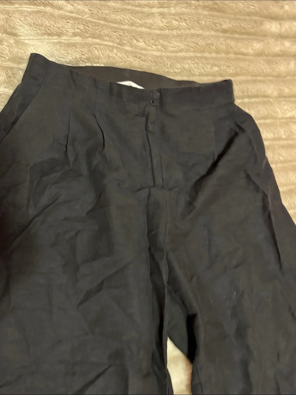 H&M Black Wide Leg Linen Women's Pants